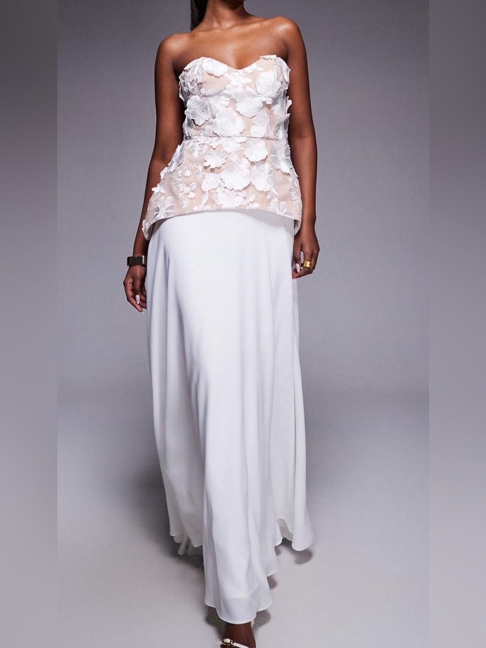 Jarlo Key Floral Lace Bustier Dress